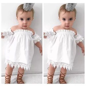 Off shoulder Toddler Dress with white Croc…